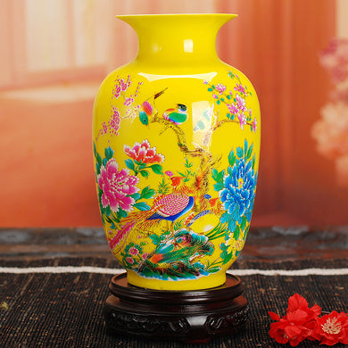 Modern Jingdezhen Ceramic Yellow Vase