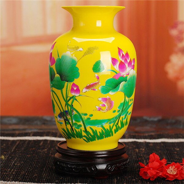 Modern Jingdezhen Ceramic Yellow Vase