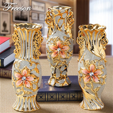 Europe Gold Plated Frost Porcelain Vase