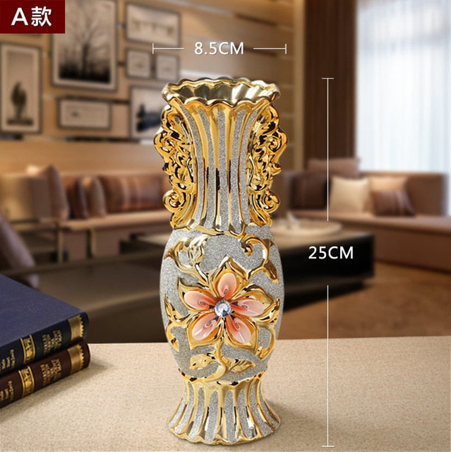 Europe Gold Plated Frost Porcelain Vase