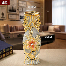 Load image into Gallery viewer, Europe Gold Plated Frost Porcelain Vase