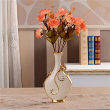 Load image into Gallery viewer, Europe Handpainted Gold Plated Porcelain Vase