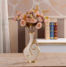 Load image into Gallery viewer, Europe Handpainted Gold Plated Porcelain Vase
