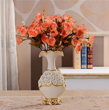 Load image into Gallery viewer, Europe Handpainted Gold Plated Porcelain Vase