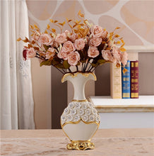 Load image into Gallery viewer, Europe Handpainted Gold Plated Porcelain Vase