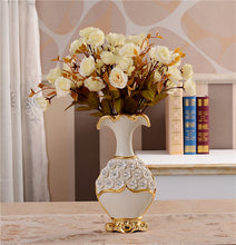 Load image into Gallery viewer, Europe Handpainted Gold Plated Porcelain Vase