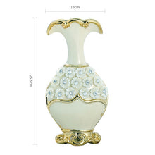 Load image into Gallery viewer, Europe Handpainted Gold Plated Porcelain Vase