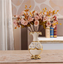 Load image into Gallery viewer, Europe Handpainted Gold Plated Porcelain Vase