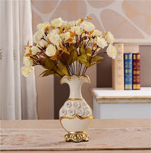 Load image into Gallery viewer, Europe Handpainted Gold Plated Porcelain Vase