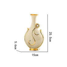 Load image into Gallery viewer, Europe Handpainted Gold Plated Porcelain Vase