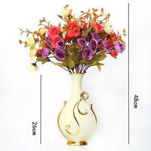Load image into Gallery viewer, Europe Handpainted Gold Plated Porcelain Vase