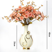 Load image into Gallery viewer, Europe Handpainted Gold Plated Porcelain Vase