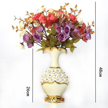 Load image into Gallery viewer, Europe Handpainted Gold Plated Porcelain Vase