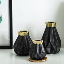 Load image into Gallery viewer, Europe Gold Matt Diamond Porcelain Vase