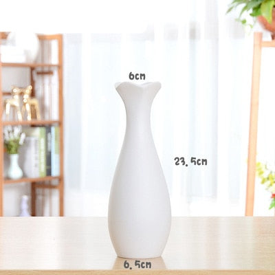 Classic White Desktop Ceramic Vase