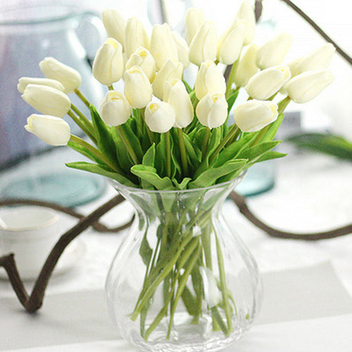 NieNie 31Pcs/Lot Tulips Artificial Flowers PU Fake Flowers Real touch flowers for Wedding Decoration Home Party Decoration