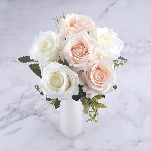 6 Heads White Rose Artificial Flowers