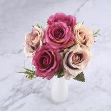 Load image into Gallery viewer, 6 Heads White Rose Artificial Flowers