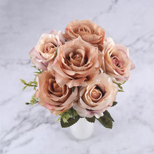 Load image into Gallery viewer, 6 Heads White Rose Artificial Flowers