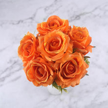 Load image into Gallery viewer, 6 Heads White Rose Artificial Flowers