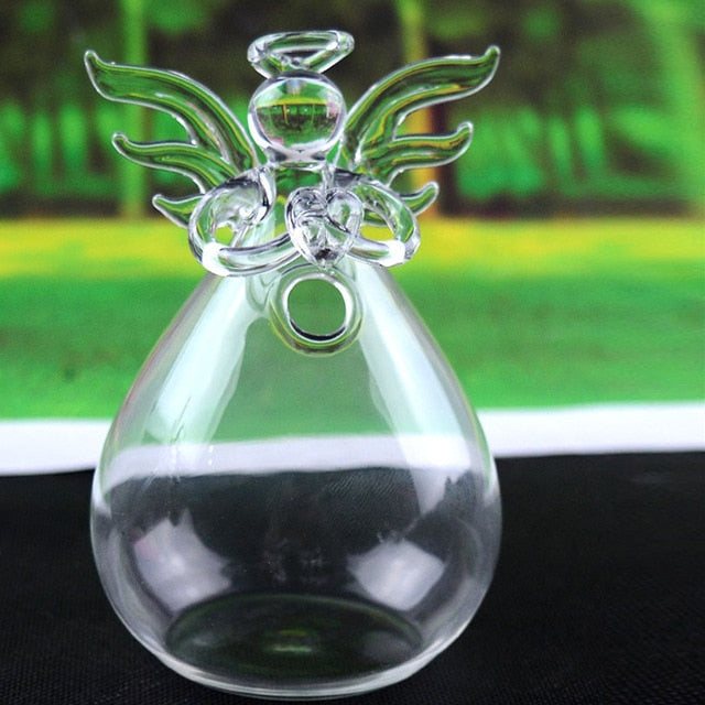 Clear Angel Wishing Glass Hanging Vase