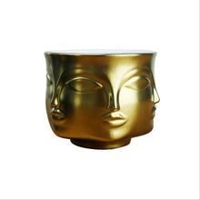 Load image into Gallery viewer, Ceramic Face Multi-sided Flower Pot Vase