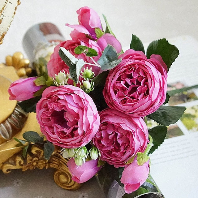 2019 Beautiful Rose Peony Artificial Silk Flowers