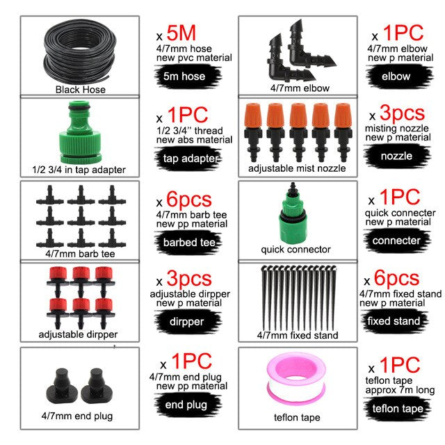 MUCIAKIE 50M Micro Drip Irrigation Watering Kit