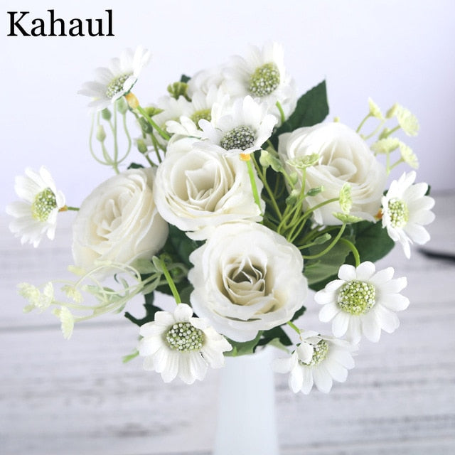 fake silk roses artificial flowers